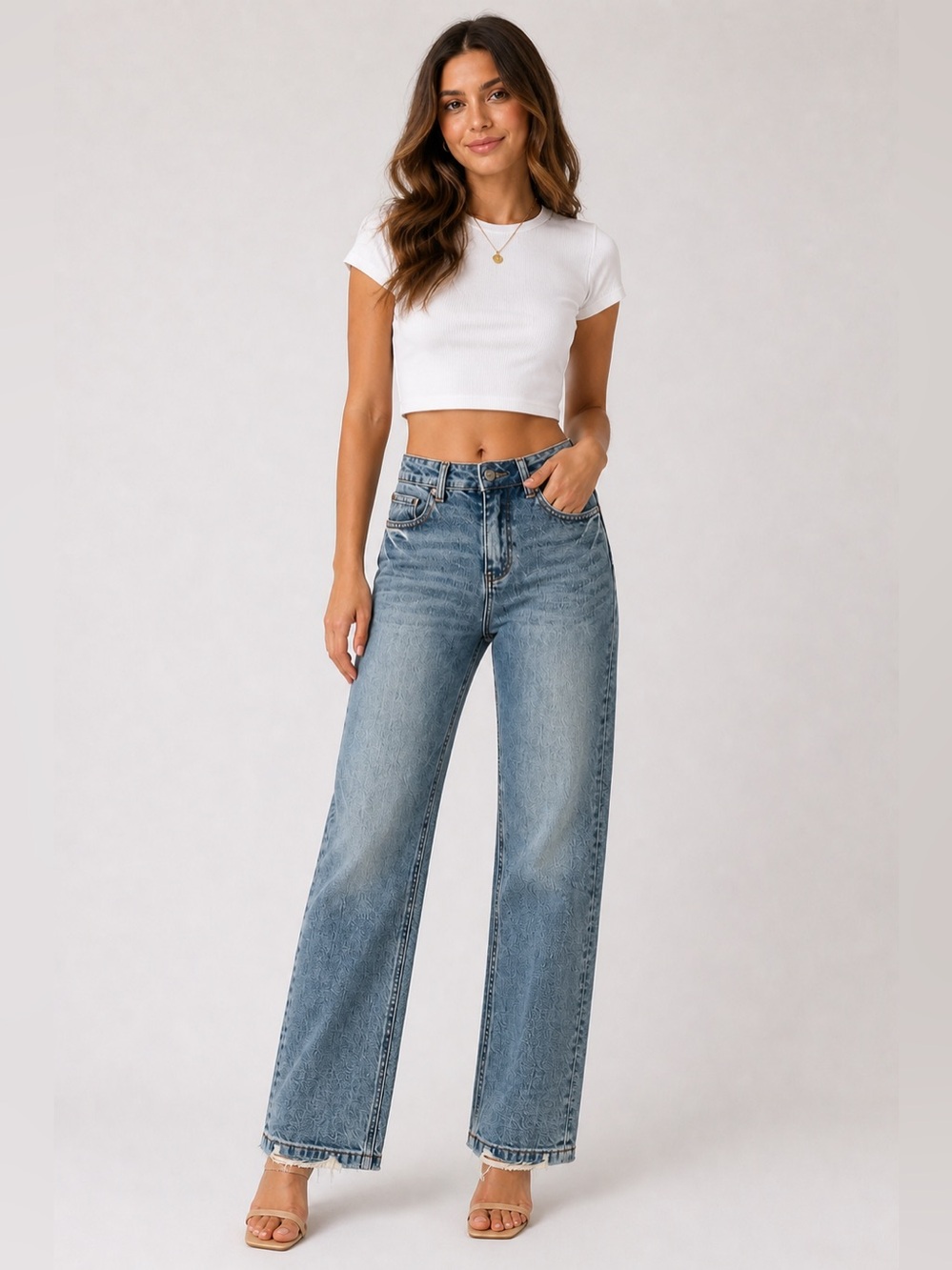 7mm Jeans Organic Straight Leg High‎ Rise Blue Wash Denim Women’s Size 26 NEW
